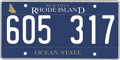 RI license plate 605317