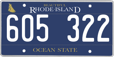 RI license plate 605322