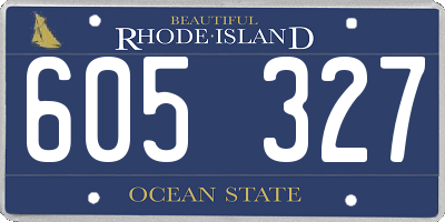 RI license plate 605327