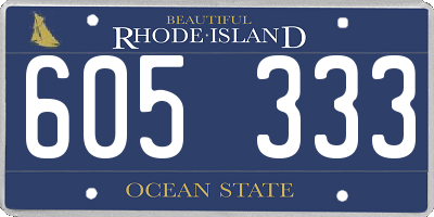 RI license plate 605333
