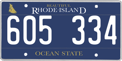 RI license plate 605334