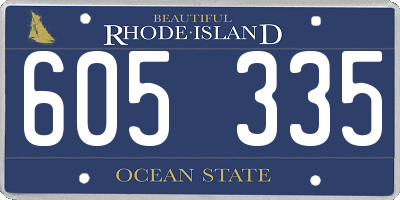 RI license plate 605335
