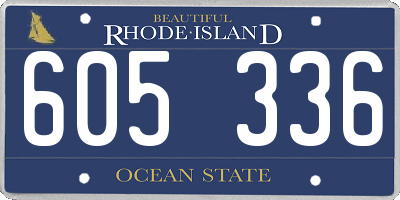 RI license plate 605336