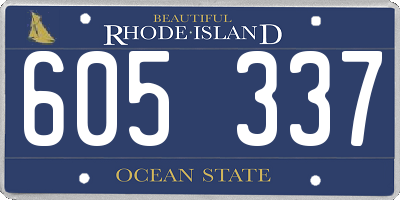 RI license plate 605337