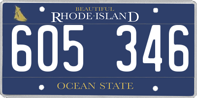 RI license plate 605346