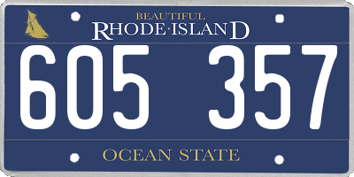RI license plate 605357