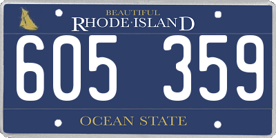 RI license plate 605359