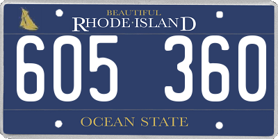 RI license plate 605360