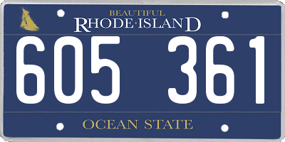 RI license plate 605361