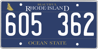 RI license plate 605362
