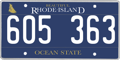 RI license plate 605363