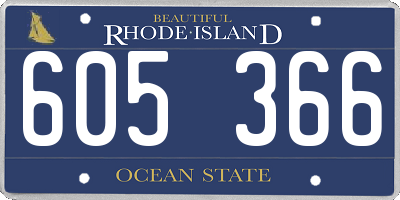 RI license plate 605366