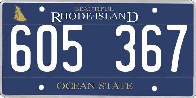 RI license plate 605367