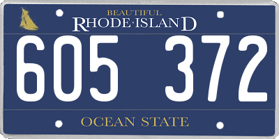 RI license plate 605372