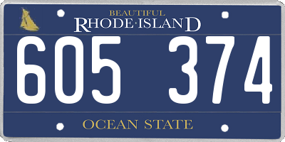RI license plate 605374
