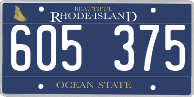 RI license plate 605375