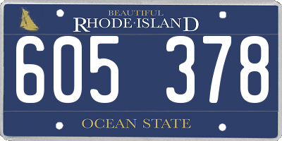 RI license plate 605378