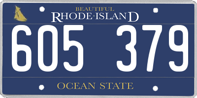 RI license plate 605379