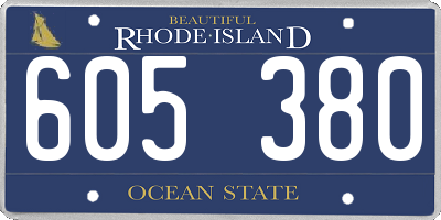 RI license plate 605380