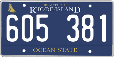 RI license plate 605381