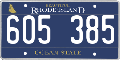 RI license plate 605385