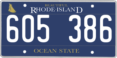 RI license plate 605386