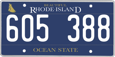 RI license plate 605388