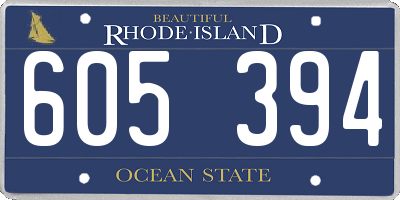 RI license plate 605394