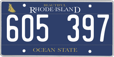 RI license plate 605397