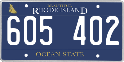 RI license plate 605402