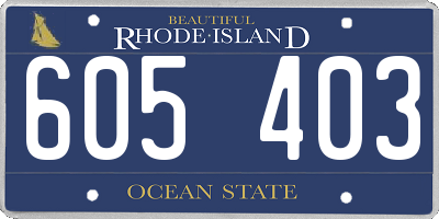RI license plate 605403