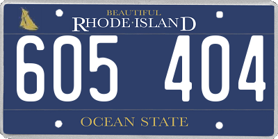 RI license plate 605404