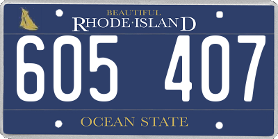 RI license plate 605407