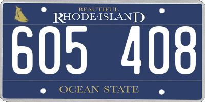 RI license plate 605408