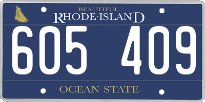 RI license plate 605409