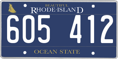 RI license plate 605412