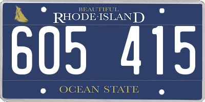 RI license plate 605415