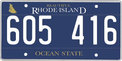RI license plate 605416