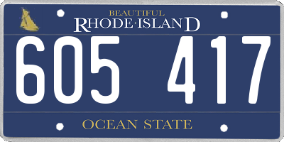 RI license plate 605417