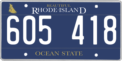 RI license plate 605418