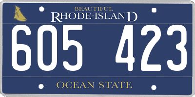 RI license plate 605423