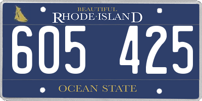 RI license plate 605425