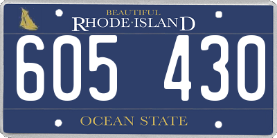 RI license plate 605430