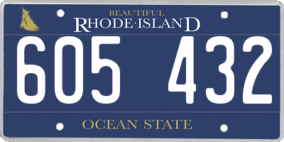 RI license plate 605432