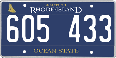RI license plate 605433