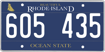 RI license plate 605435