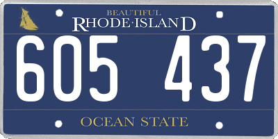 RI license plate 605437