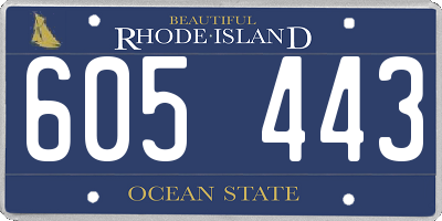 RI license plate 605443
