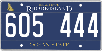 RI license plate 605444