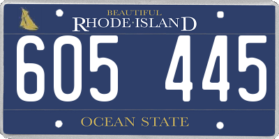 RI license plate 605445